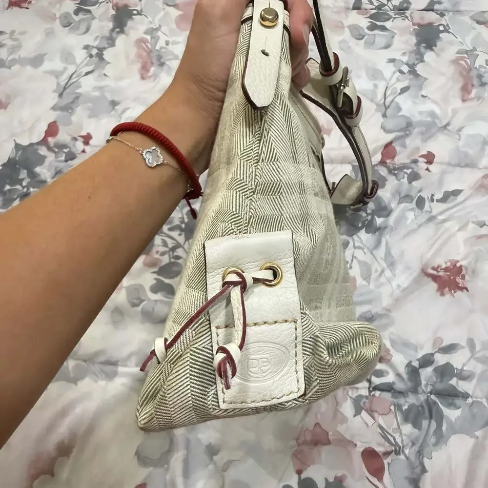 Dooney & Bourke Jacquard Signature Monogram Hobo Shoulder Bag with Leather Trim